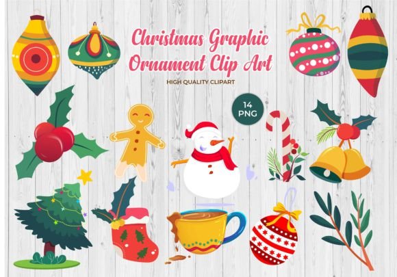 Christmas Style Decorative Clip Art for Festive Projects