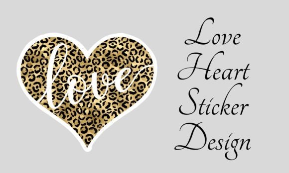 Gold Animal Print Love Heart Sticker: A Designer's Bold Asset