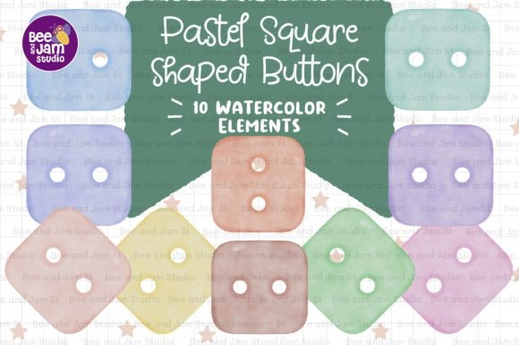 Pastel Square Shaped Buttons Watercolor: A Fresh Take on Festive Design