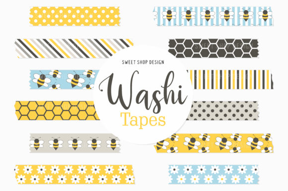 Sweeten Your Designs with Digital Washi Tape Honey and Bees